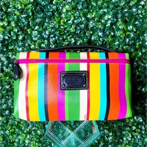 Nine West rainbow striped Cosmetic/make up/wristlet bag